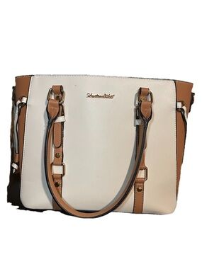 Montana West Satchel Bag Cream Tan